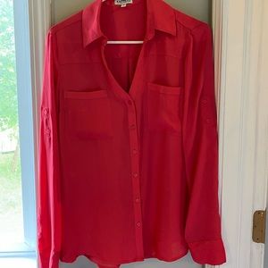 Long sleeve pink express top